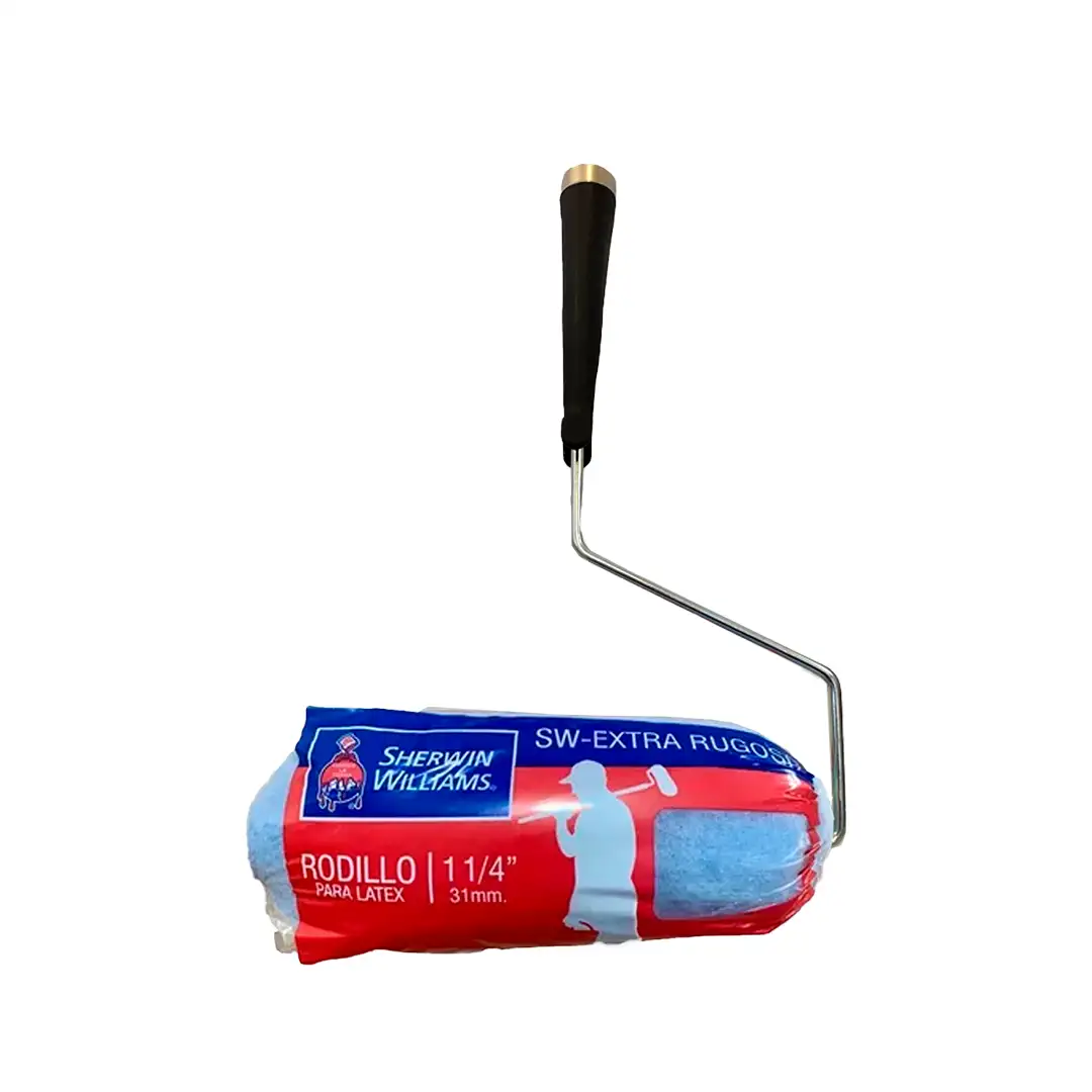 alt="Felpa rugosa 1 1/4 para rodillos – aplicación uniforme de pintura en superficies ásperas"